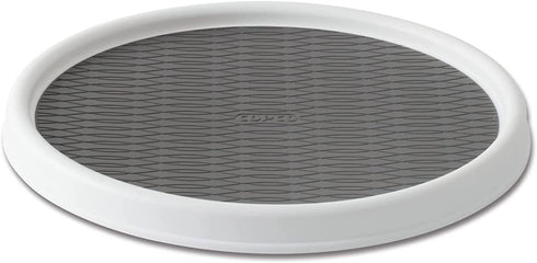 Copco Basics Non-Skid Pantry Cabinet Lazy Susan Turntable, 12-Inch, White/Gray