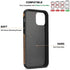 TENDLIN Compatible with iPhone 12 Pro Max Case Wood Grain with Carbon Fiber Texture Design Leather Hybrid Case Black