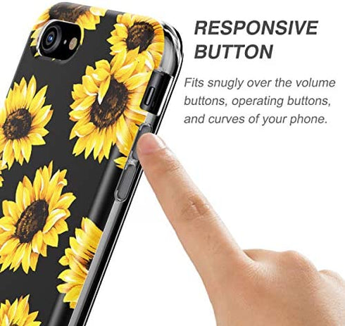GOLINK Full Body Shockproof Protective Case with Built-in Screen Protector for 4.7 inch iPhone 7 and iPhone 8(Sunflower)