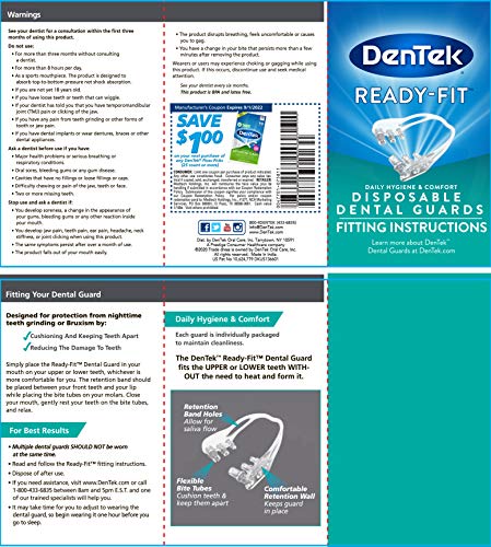 DenTek ReadyFit Disposable Dental Guards BPA Latex Free, 12 Count