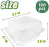 100 PCS Clear Plastic Take Out Containers,Clear Plastic Hinged Food Container,Disposable Clamshell Food Containers for Hamburger,Sandwiches,Cake,Salads,Pasta,Pastry(5.2x4.7x2.8 In)
