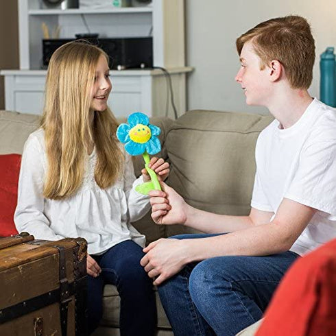 T play Plush Flower Bendable Stems Colorful Stuffed Flowers Plush Toy Durable Plush Daisy Flower Bouquet with Happy Smiley Face Toy Flower Sunflower Plushie Gift for Kids Baby Girl Toddlers 11.5"