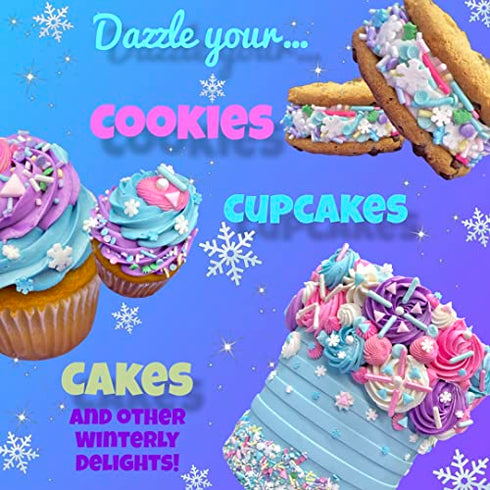 Christmas Cheer Sprinkles | Snowflake Sprinkles | Christmas Sprinkles | Red & Green Sprinkles | Cookie Sprinkles | Manvscakes | 8oz (8 ounce bag)