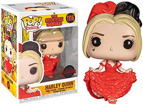 Funko POP Movies: The Suicide Squad - Harley Quinn (Dress), Amazon Exclusive , Red,56013
