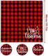 Whaline Christmas Cloth Napkins Red Black Buffalo Plaid Placemat 6 Pack Merry Christmas Dinner Table Napkins Reusable Washable Table Decoration for Home Kitchen Xmas Party, 3 Design, 18 x 18 Inch