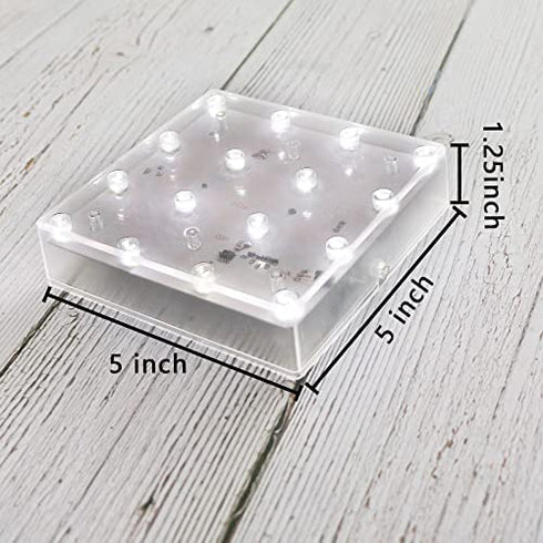LARDUX Led Light Base - 5 inch Square Lights Display Stand for Effiel Tower Vase Crystal Glass Art LED Pedestal Base - Charging USB or Battery Powered