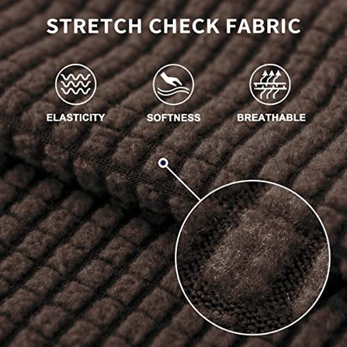 subrtex Couch Slipcover RV Seater Slip Covers Loveseat Stretch Durable Sofa Spandex Elastic Furniture Protector for Settee Seat for Replacement in Livingroom, Medium, Chocolate