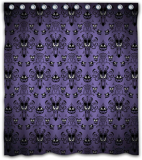 Gdcover Happy Halloween Haunted Mansion Design Waterproof Shower Curtain Fabric for Home Bathroom Decor 66x72 Inches