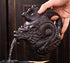 Authentic Yixing Teapot Dragon and Phoenix Tea Pot Big Capacity Purple Clay Tea Set Kettle Kung Fu Teapot (Black)