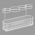 mDesign Metal Wire Cabinet/Wall Mount Hair Care & Styling Tool Organizer - Bathroom Storage Basket for Hair Dryer, Flat Iron, Curling Wand, Hair Straightener, Brushes - Holds Hot Tools - White