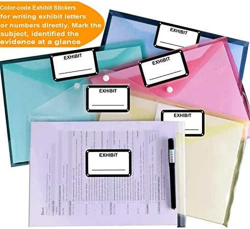 White Legal Exhibit Stickers 1.65 X 1 Inch-Blank File Folder Labels Tabs Trial Exhibit Stickers Color-Coded Exhibit Labels 300Pcs Trial Legal Stickers for Exhibit Petitioner Offices Courts Documents