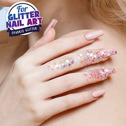 Chunky Glitter, YGDZ 24 Colors 240g Holographic Craft Glitter Sequins & Fine Glitter Powder, Resin Glitter for Jewelry Art Epoxy, Cosmetic Glitter for Nail Body Face Hair