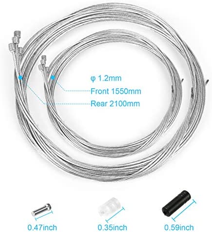 Hapleby 10PCS Premium Bike Shift Cable, Professional Bicycle Shift Wire Kit for Mountain and Road Bicycle, for Free 5 O-Rings, 10 End Ferrules and 20 End Caps