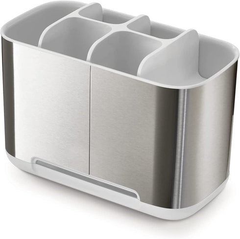 Joseph Joseph EasyStore Stainless-Steel Toothbrush Holder Bathroom Storage Organizer Caddy, Large