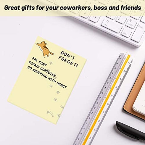 Cats Memo Pads 4 Pack Cute Animal Notepads for Office Home Gifts School Supply to Do List