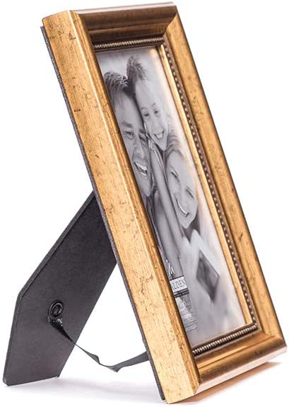 Malden International Designs 2177-46 Classic Wood Picture Frame,4x6, Gold