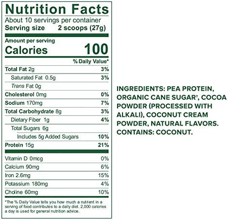Vega Protein Made Simple Dark Chocolate (10 Servings) Stevia Free Vegan Protein Powder, Plant Based, Healthy, Gluten Free, Pea Protein for Women and Men, 9.6 Oz (Packaging May Vary)