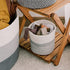 7 Inch Small Plant Basket, Mono Living, Rope Plant Basket Woven Basket for Plant Flower Pot Indoor Planter Boho Decor Small Cotton Rope Basket Grey and White