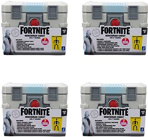 Fortnite Ghost Henchman Chest Collectible Accessory Set Bundle- Includes 4 Ghost Style Henchman Chests, 8 Back Bling, 12 Translucent Weapons, 8 Ghost Henchman Figure Pieces- More Styles Dropping Soon