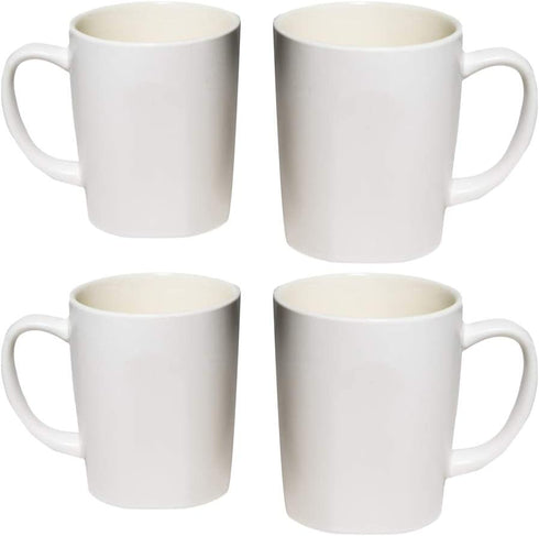 Homvare Porcelain Coffee Mug, Tea Cup, 4 Pack, 12 Ounces, White