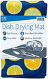 S&T INC. Absorbent, Reversible Microfiber Dish Drying Mat for Kitchen, 16 Inch x 18 Inch, Lemons