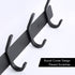 KES Wall Coat Hook Rack with 5 Robe Hooks Heavy Duty Towel Hanger Stainless Steel Matte Black, AH203H5-BK
