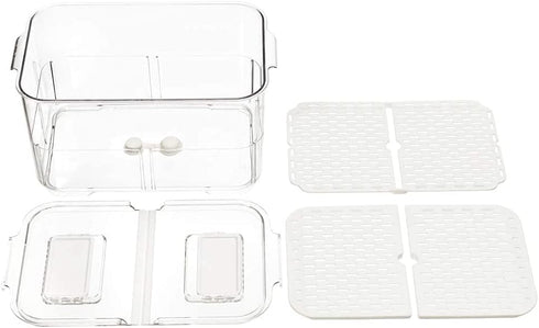 blitzlabs Refrigerator Organizer Bins Produce Saver, Stackable Freezer Bins Fresh Keeper Food Storage Containers for Fridge Freezer Cabinet Kitchen Organization -5700ML