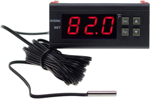 bayite AC 110V Fahrenheit Digital Temperature Controller 10A 1 Relay with Sensor