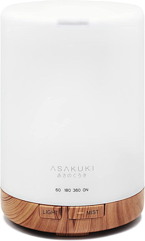 ASAKUKI 300ML Essential Oil Diffuser, Quiet 5-in-1 Premium Humidifier, Natural Home Fragrance Aroma Diffuser with 7 LED Color Changing Light and Auto-Off Safety Switch