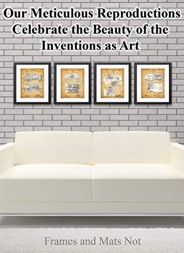 Original John Deere Tractors Patent Art Prints - Set of Four Photos (8x10) Unframed - Makes a Great Farmhouse Decor and Gift Under $20 for Farmers and Farm Owners