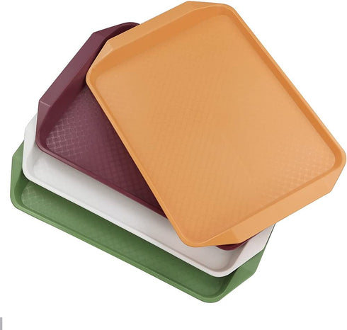 Idomy Plastic Fast Food Serving Trays, 4-Pack