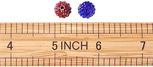 Beadthoven 100pcs 10mm Mixed Color Glass Rhinestone Clay Pave Round Beads, Disco Rhinestone Crystal Shamballa Beads for Jewelry Making (0Round-100pcs#Multi Color)