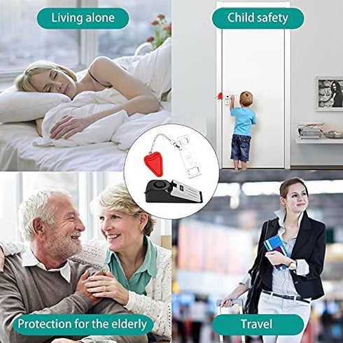 HNHMT Upgraded Portable Door Lock & Door Stop Alarm, Dual Protection Security Door Kit,Door ?Security Devices Pocket Self Defensey Tools,for Traveling Hotel Home Apartment College House(2 Pack)
