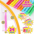 Pop Tubes Mini 24 Packs, Sensory Fidget Stretch Tubes Bulk for Kindergarten, Stress Relief for AHD, ADD Toddlers, DIY Learning Skills for Preschool, Valentine's Day Classroom Gifts Party Favors Prize