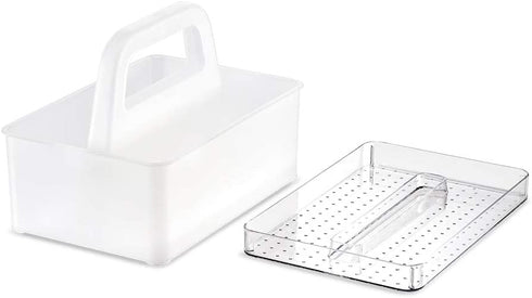 madesmart Caddy with Tray - STACK COLLECTION Stackable & BPA-Free, Medium, Frost