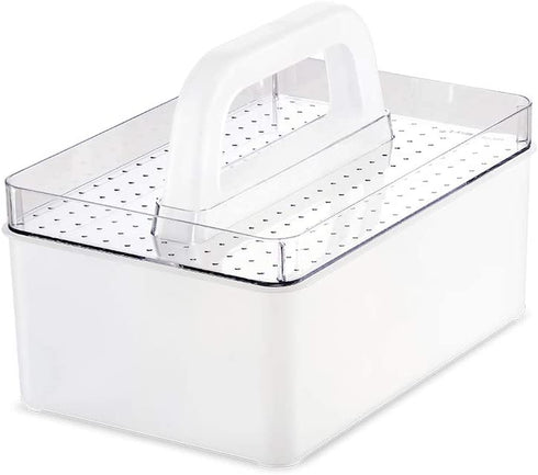 madesmart Caddy with Tray - STACK COLLECTION Stackable & BPA-Free, Medium, Frost