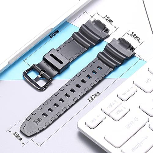 MCXGL Natural Resin Replacement Watch Band for Casio AE-1200 SGW-300H MRW-200H W-735H Waterproof Rubber Strap