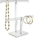 Mooca Clear Acrylic Round Bracelet Display Holder 2 Tier T-bar Jewelry Display Bracelet Display Holder Stand Acrylic Bracelet Display Organizer Jewelry Holder (2-Bar)