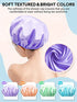 POPCHOSE Shower Cap, Large Shower Caps for Women Long Hair, Reusable Double Layer Waterproof Shower Hair Bath Cap, Stylish Satin Hair Bonnet, Soft Comfortable EVA Lined Shower Hat for All Hair Length