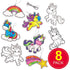 Baker Ross AR384 Unicorn Colour in Window Decorations - Pack of 8, Suncatcher Stained Glass Effect for Kids