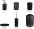 IMAVO Bathroom Accessories Set, 6-Piece Plastic Gift Set, Toothbrush Holder, Toothbrush Cup, soap Dispenser, soap Dish, Toilet Brush Holder, Trash can (Black)