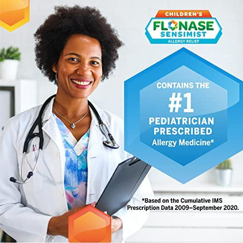 Flonase Sensimist Allergy Relief Nasal Spray for Children, 24 Hour Non Drowsy Allergy Medicine - 60 Gentle Sprays