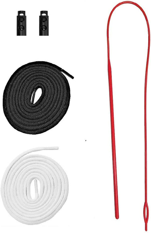 GVP Replacement Drawstrings for Pants Sweatpants Shorts Hoodies Jackets Swim Trunks Black & White 70"-72" Long with Easy Threader Flexible Needle Drawstring Replacement and Craft Tool by Schaller
