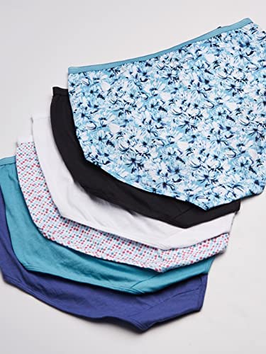 JUST MY SIZE Women's Plus Size Cool Comfort Cotton High Brief 6-Pack