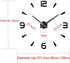 Large DIY Frameless Wall Clock 3D Wall Clock with Mirror Number Stickers for Home Office Decorations (Silver)