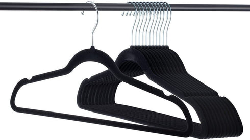 Home-it Premium Velvet Hangers Heavy Duty Clothes Hook Swivel 360-Ultra Thin, (50 Pack)