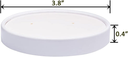 Belinlen Paper Ice Cream Cups with Paper Lids, Paper Hot/Cold Soup Cups with Lids (White) (25, 16 oz)