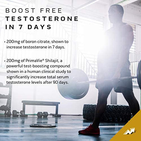 Testosterone Booster for Men | MuscleTech Test HD Elite Test Booster | Muscle Builder + Nitric Oxide Booster | Boron Supplement & Tribulus Terrestris for Men | Increased Blood Flow | 120 Count