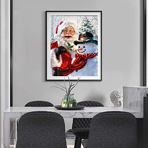 ACENGXI Paint by Numbers Christmas DIY Paint by Numbers Santa Claus DIY Canvas Paint by Numbers Snowman Acrylic Painting Home Decor Paint by Numbers Santa Claus and Snowman for Adults Kids 16x20In