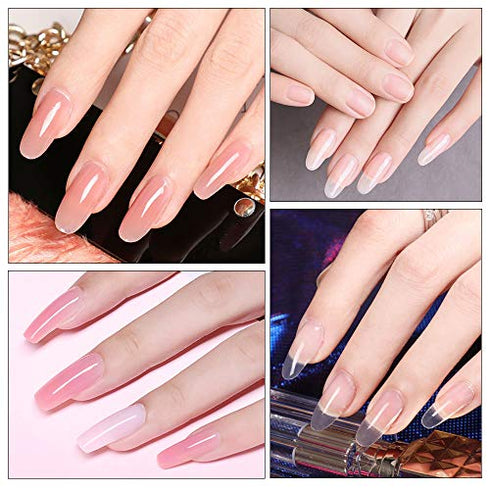 Modelones Poly Extension Gel Dual Nail Forms - Poly Nail Gel Forms 120pcs Clear Nail Extension Tips Set Nails Enhancement Thickening Acrylic False Nails Manicure Tool 12 Sizes Trendy Nail Art Design Salon DIY at Home